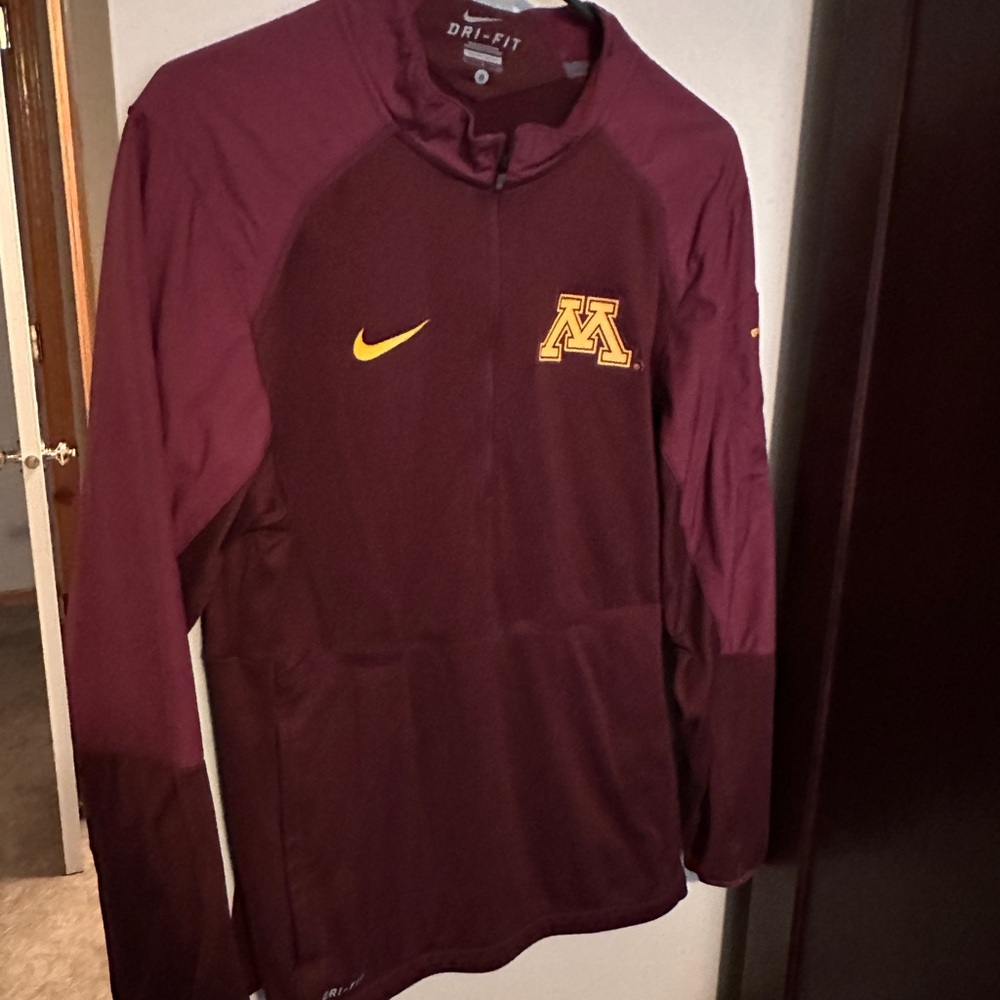 Nike Maroon Minnesota Golden Gophers Lightweight Quarter Zip Jacket Size Small